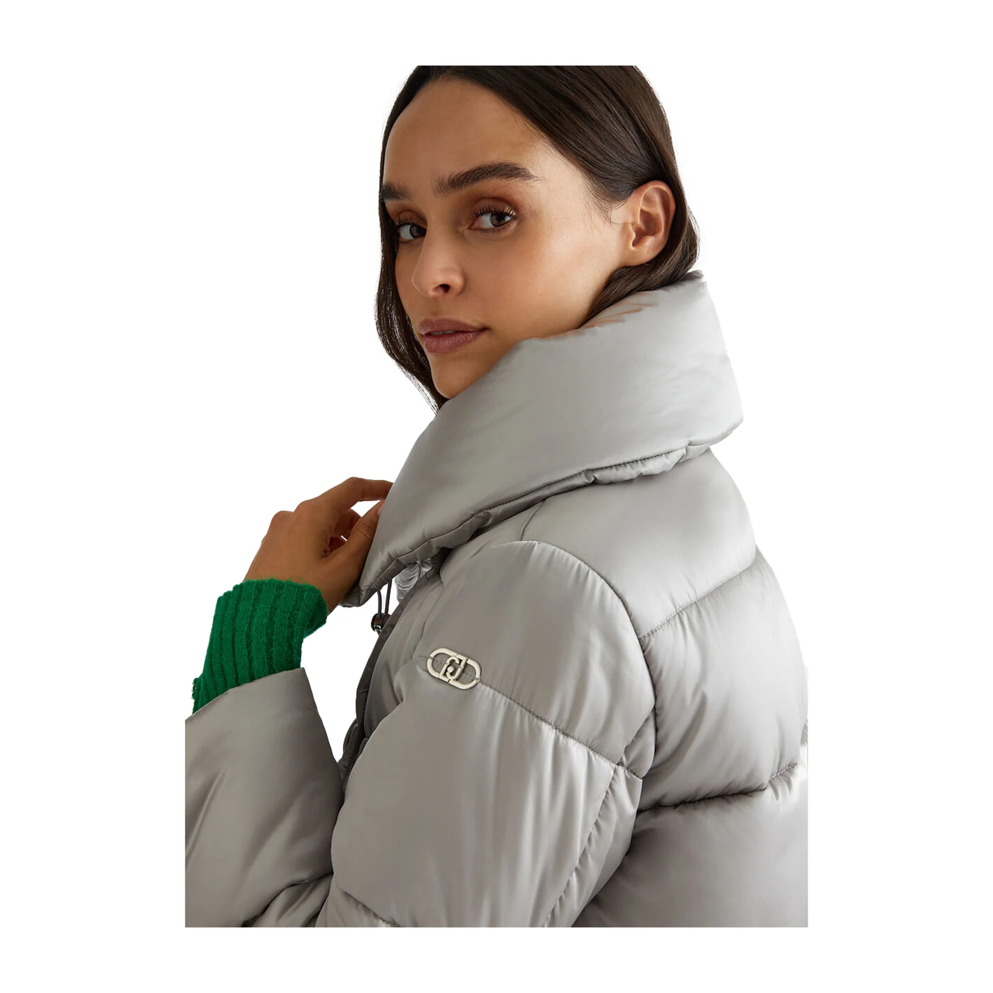 Giaccone Donna imbottito trapuntato grigio - Image 6