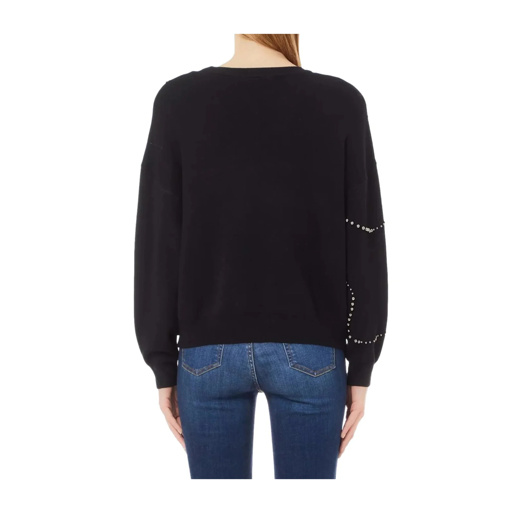 Maglia Donna con perline applicate Nero - Image 2