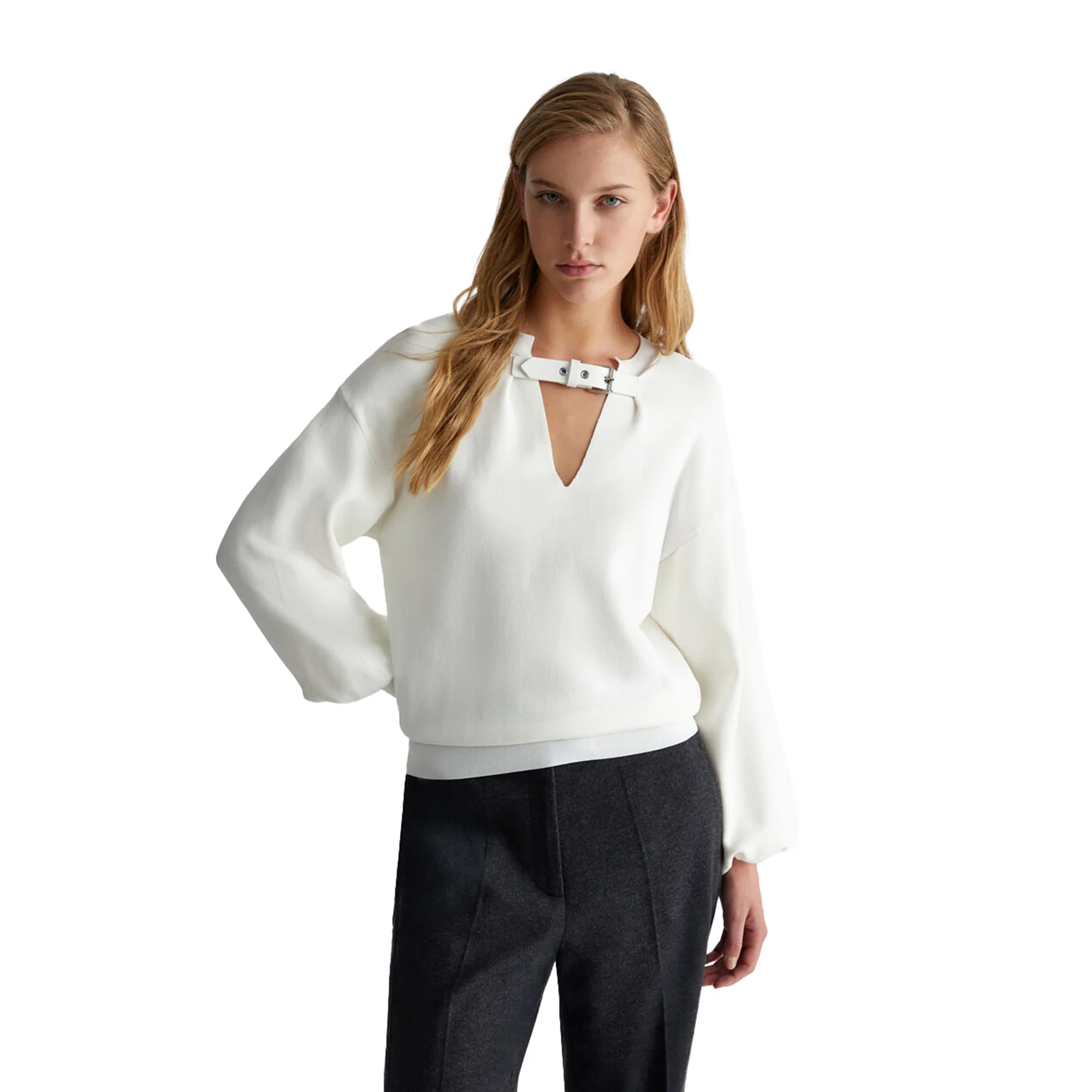 Maglia Donna con cinturino Bianco - Image 2