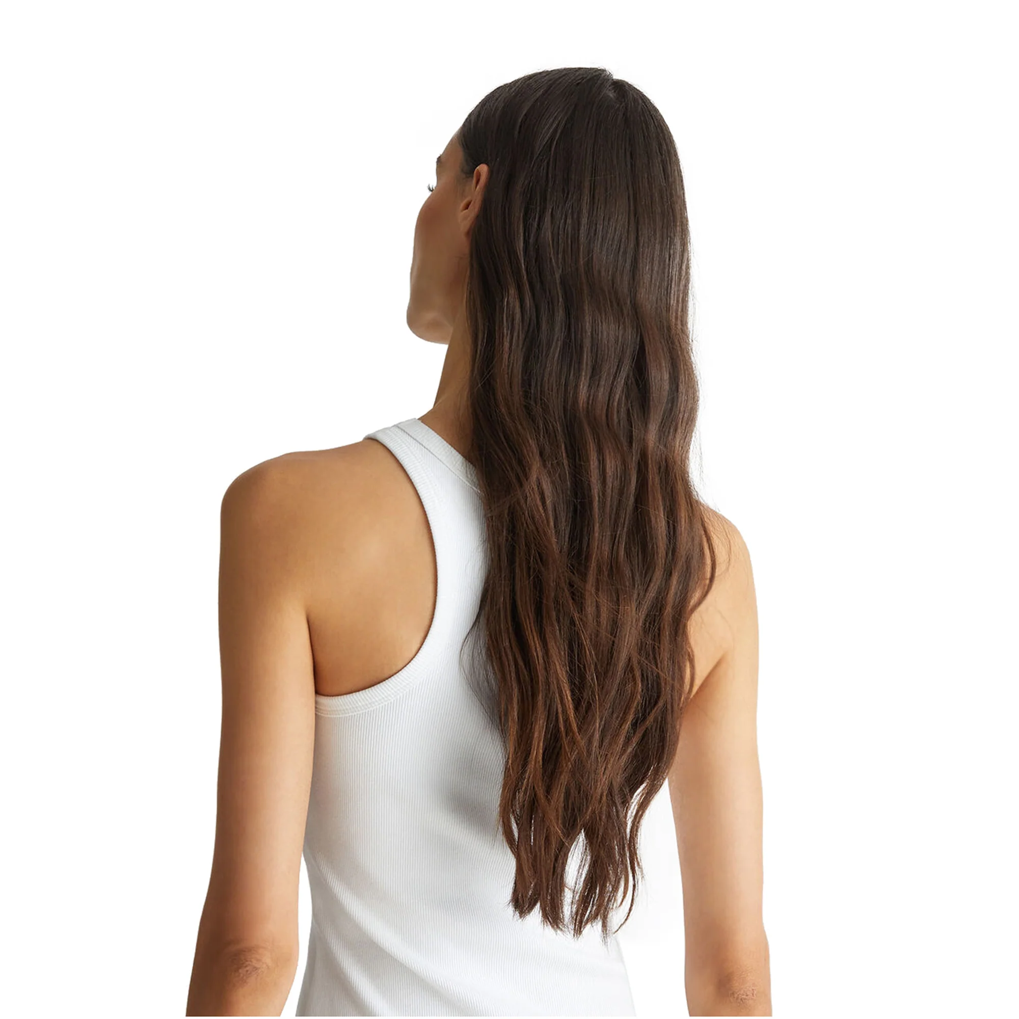 Top Donna a costine con logo Bianco - Image 6