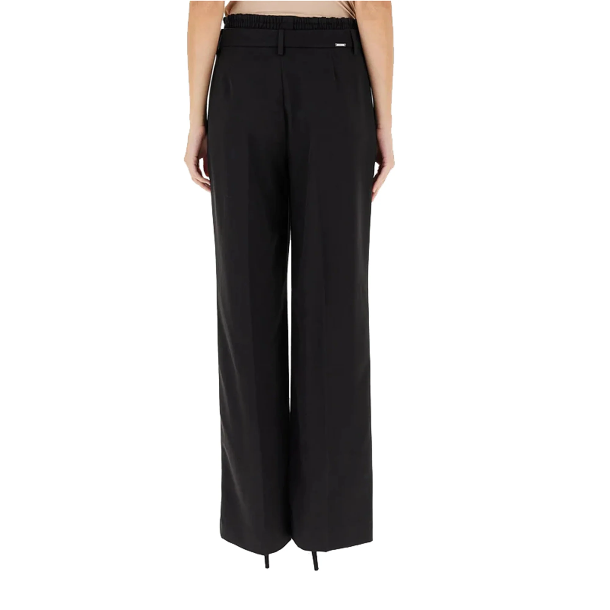 Pantaloni Donna Flare Nero con elastico - Image 4