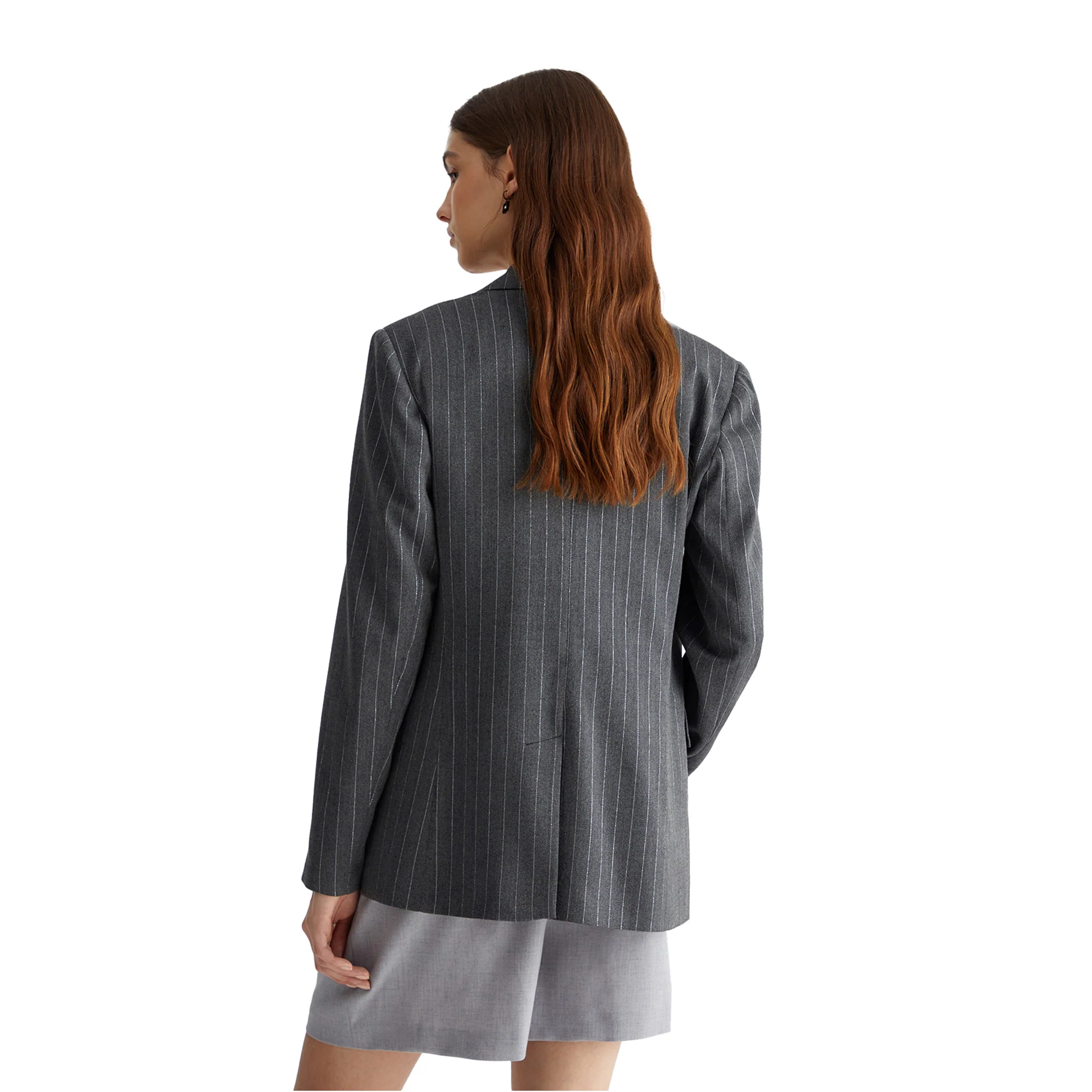 Blazer Donna lungo gessato all over - Image 3