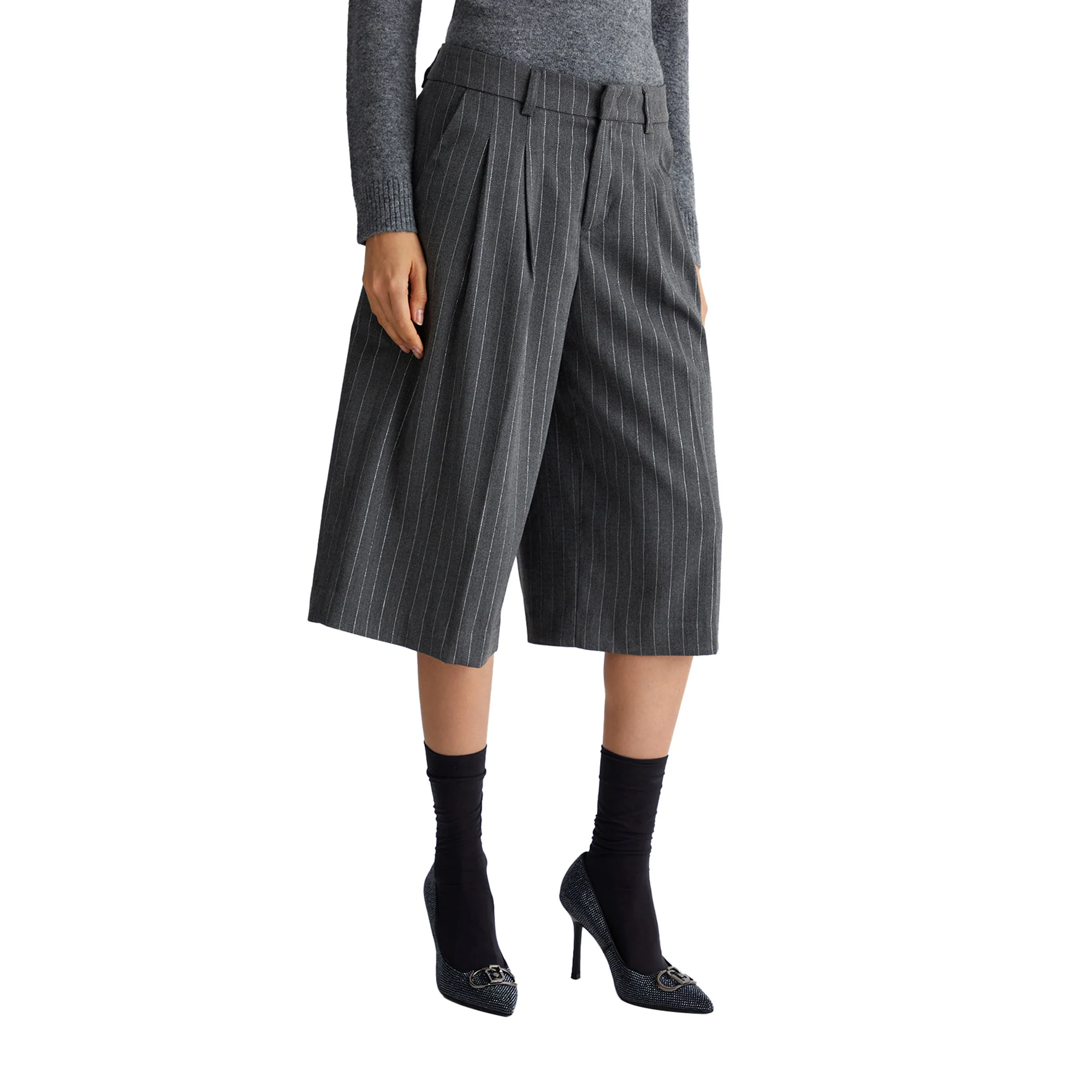 Pantaloni Donna culotte gessati - Image 2