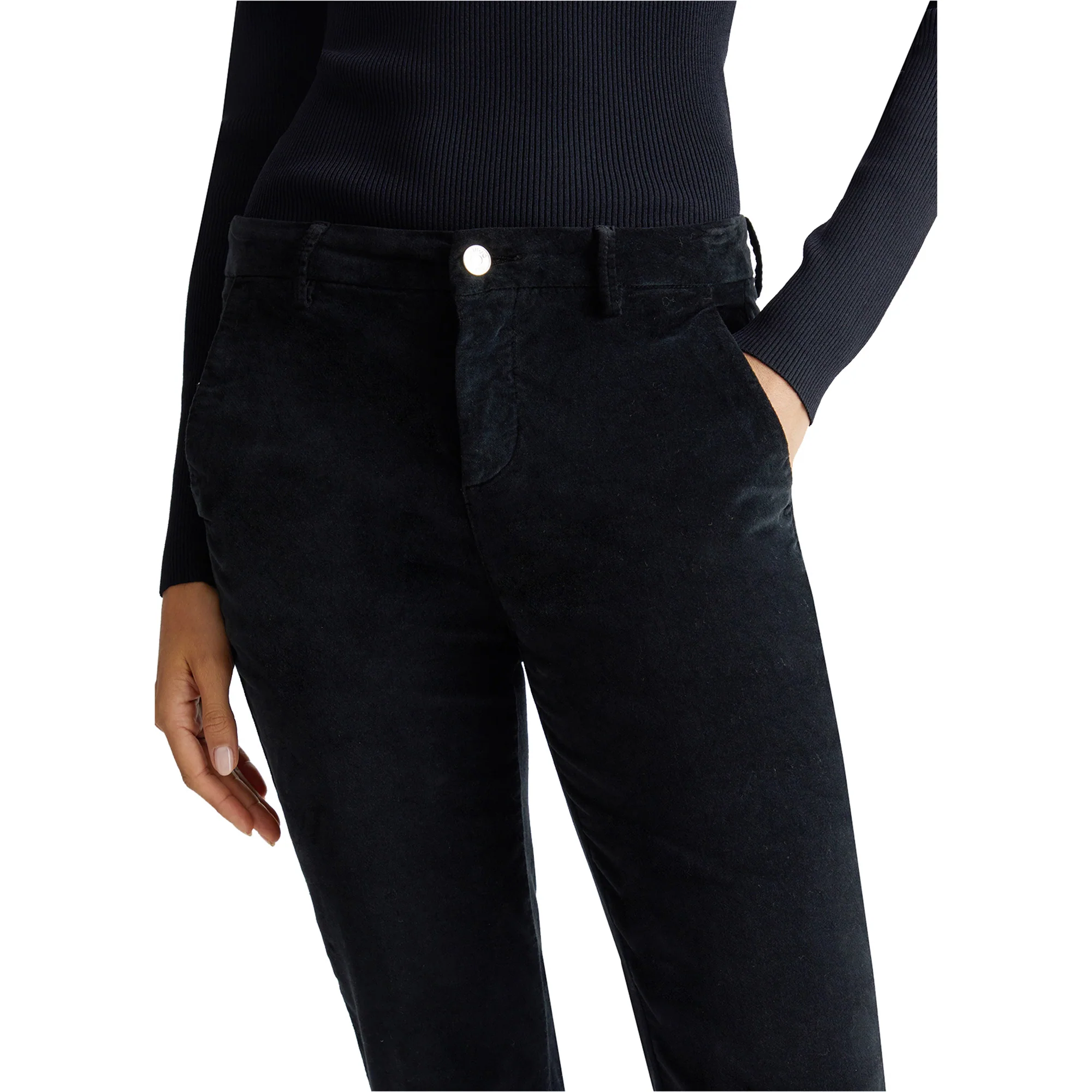 Pantaloni chino flare in velluto nero - Image 4