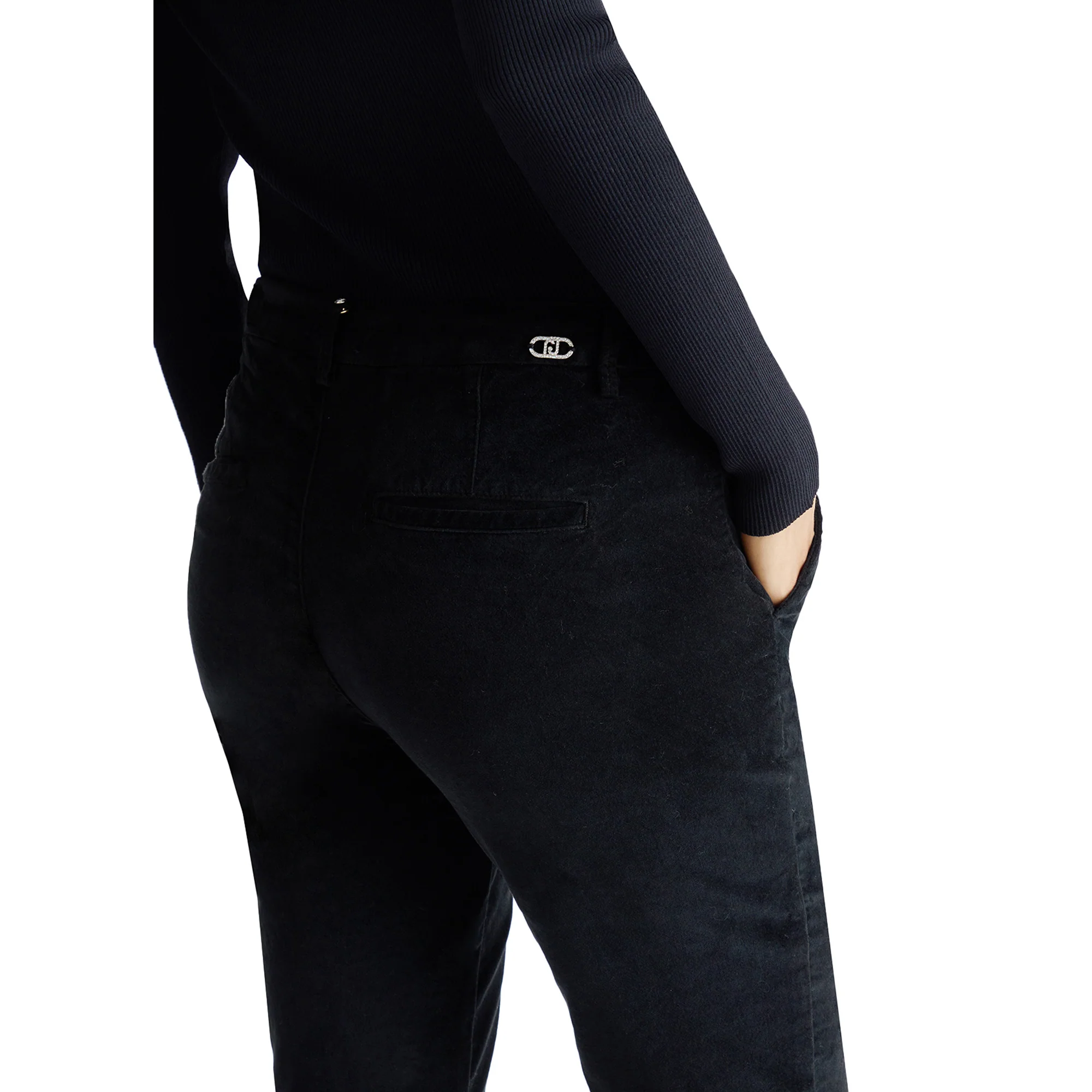 Pantaloni chino flare in velluto nero - Image 5