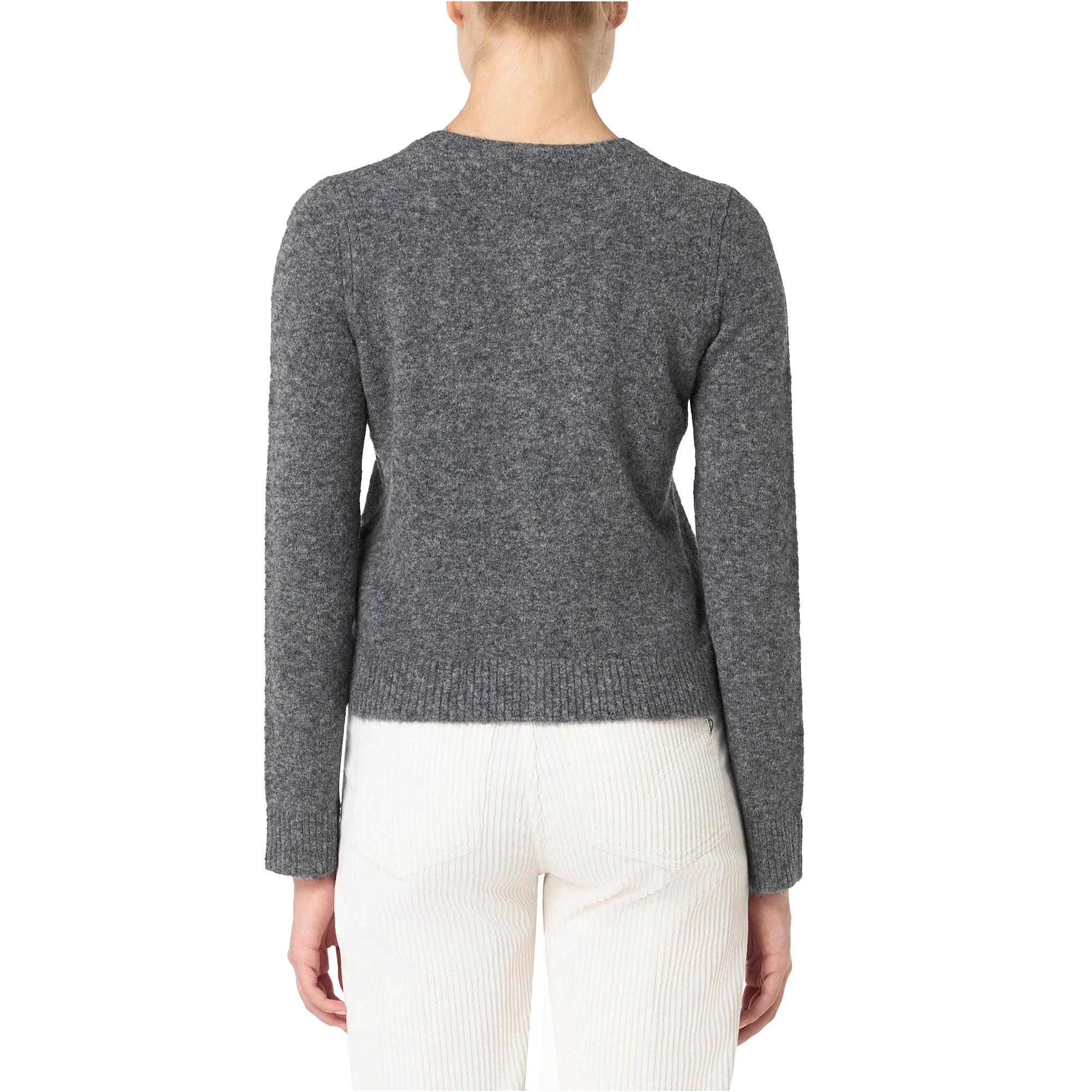Cardigan Donna girocollo in lana e alpaca Grigio - Image 2