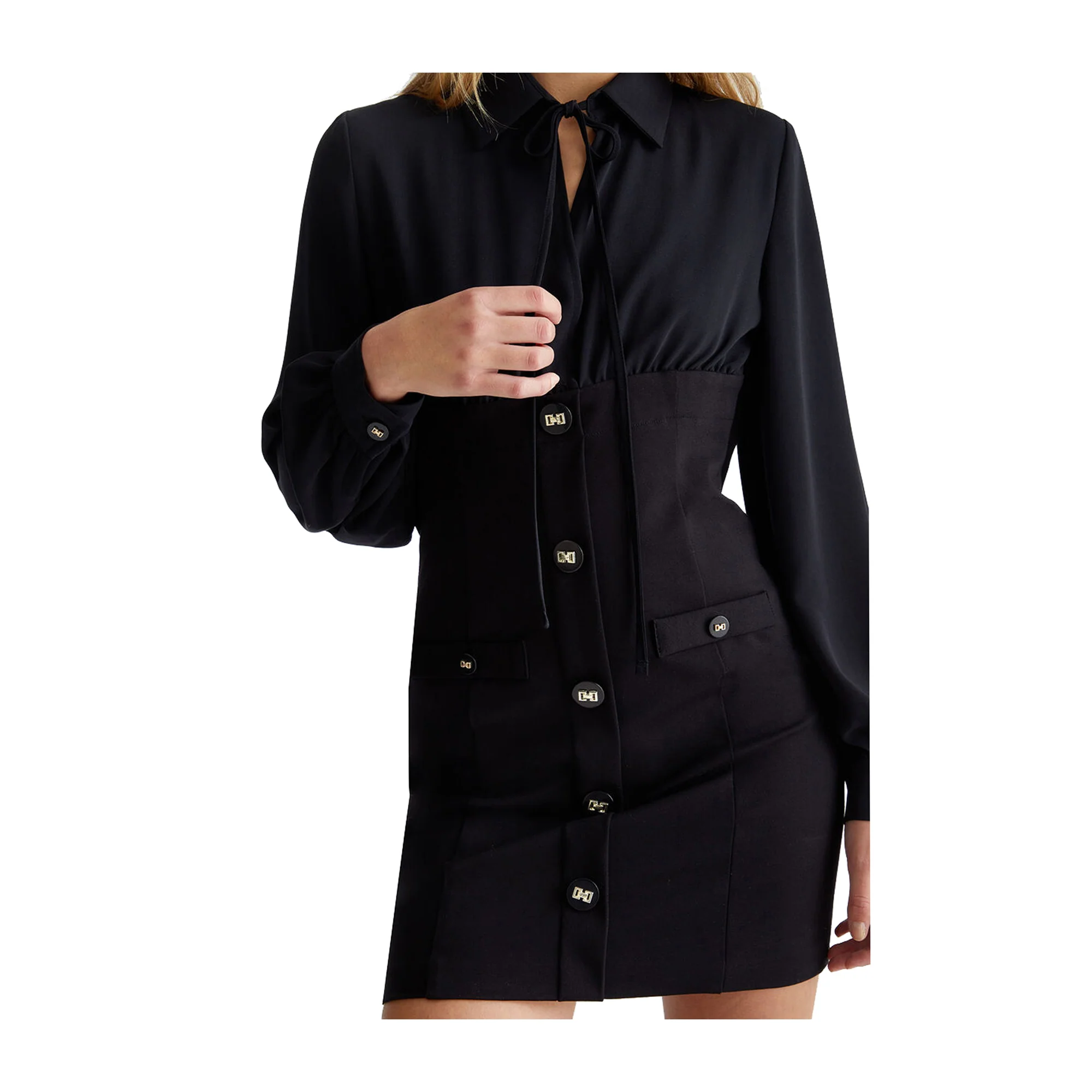 Abito Donna Chemisier Stretch Nero - Image 5