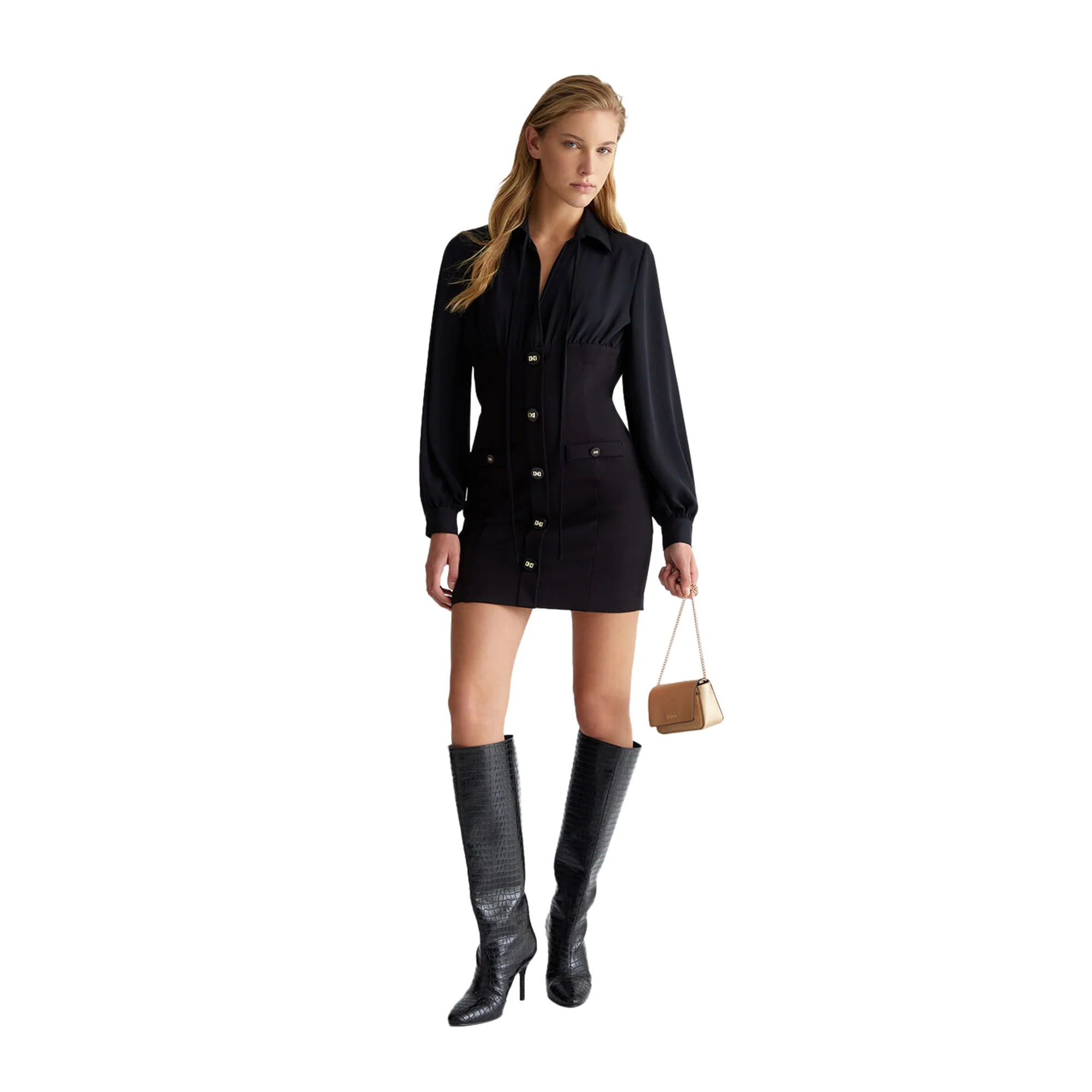 Abito Donna Chemisier Stretch Nero - Image 7