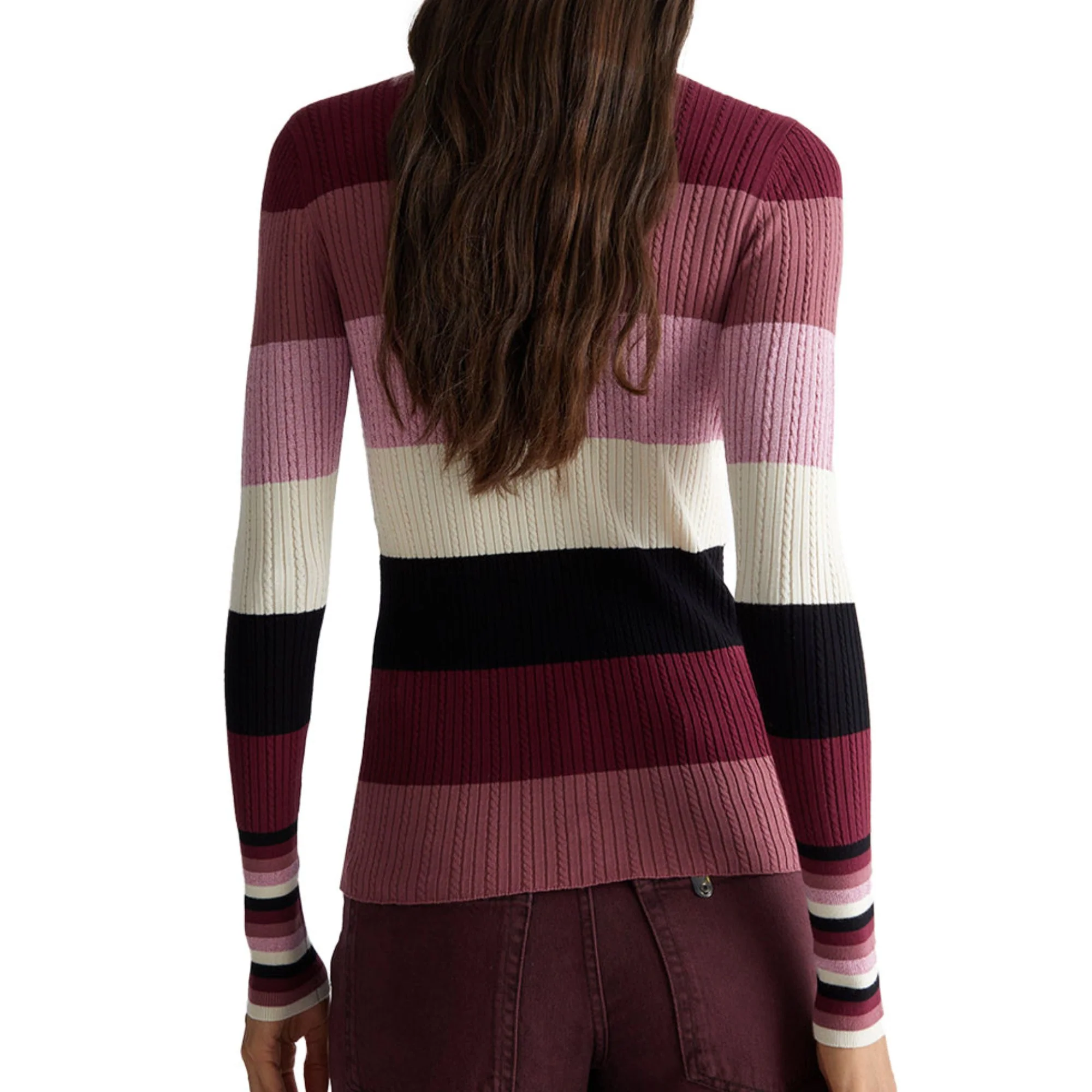 Maglione Donna a collo alto con lavorazione a trecce - Image 3