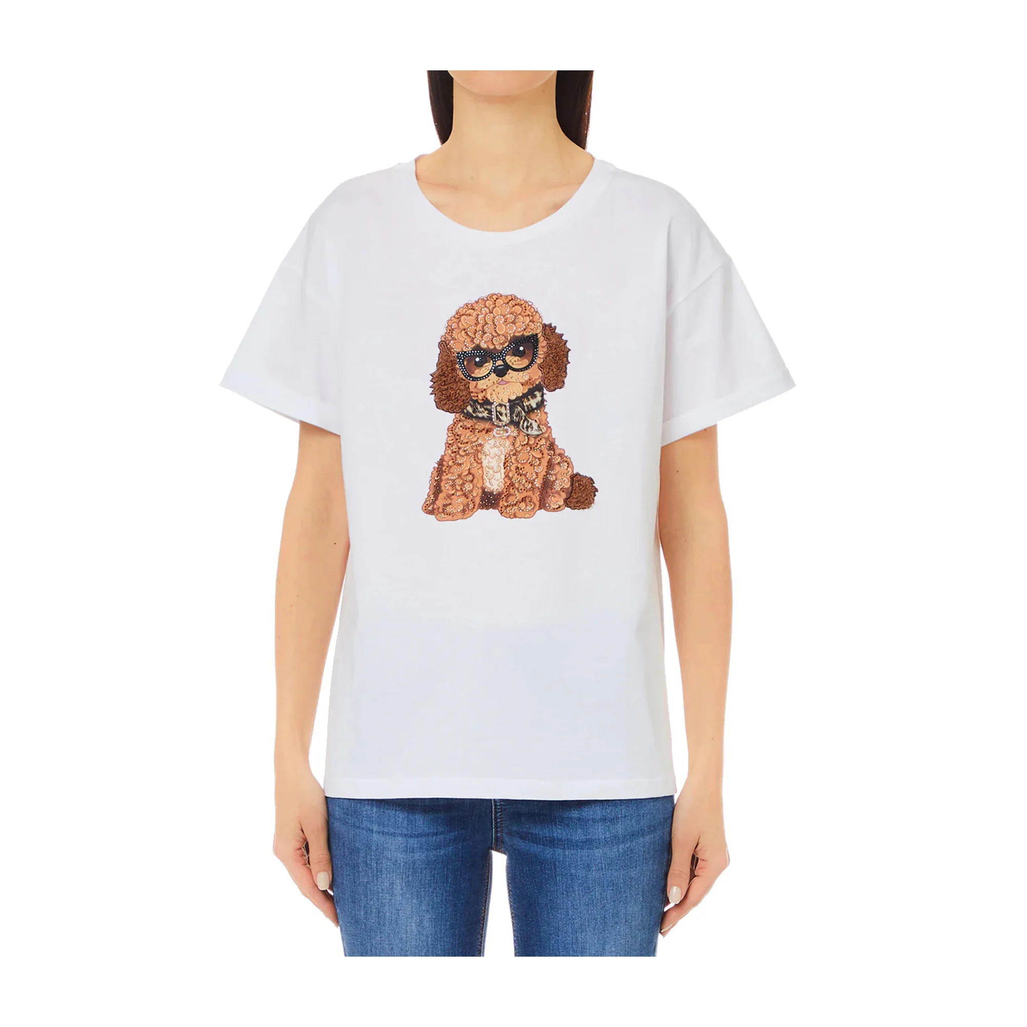T-shirt Donna con maxi Decorazione sul petto