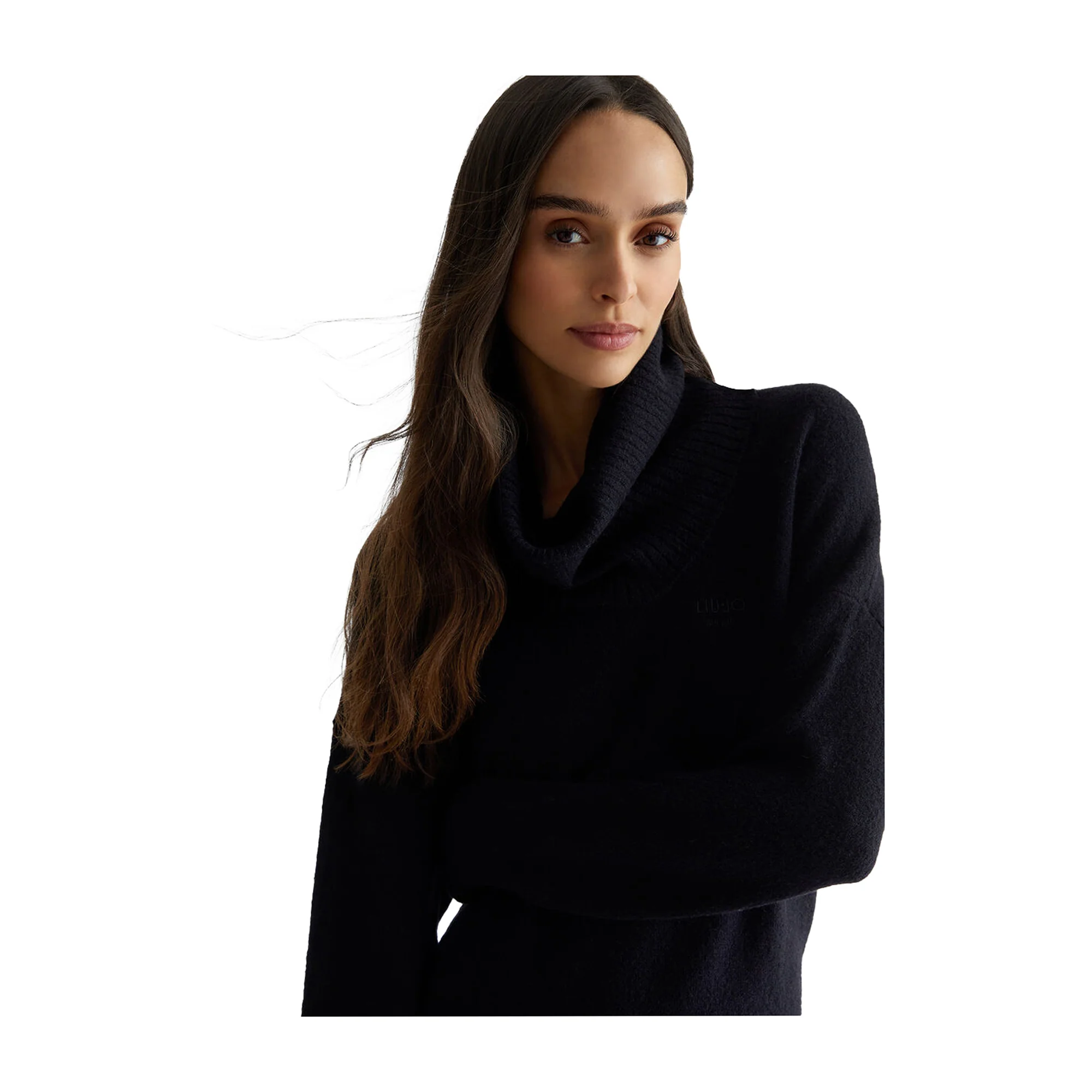 Abito Corto Donna in maglia misto lana Nero - Image 6