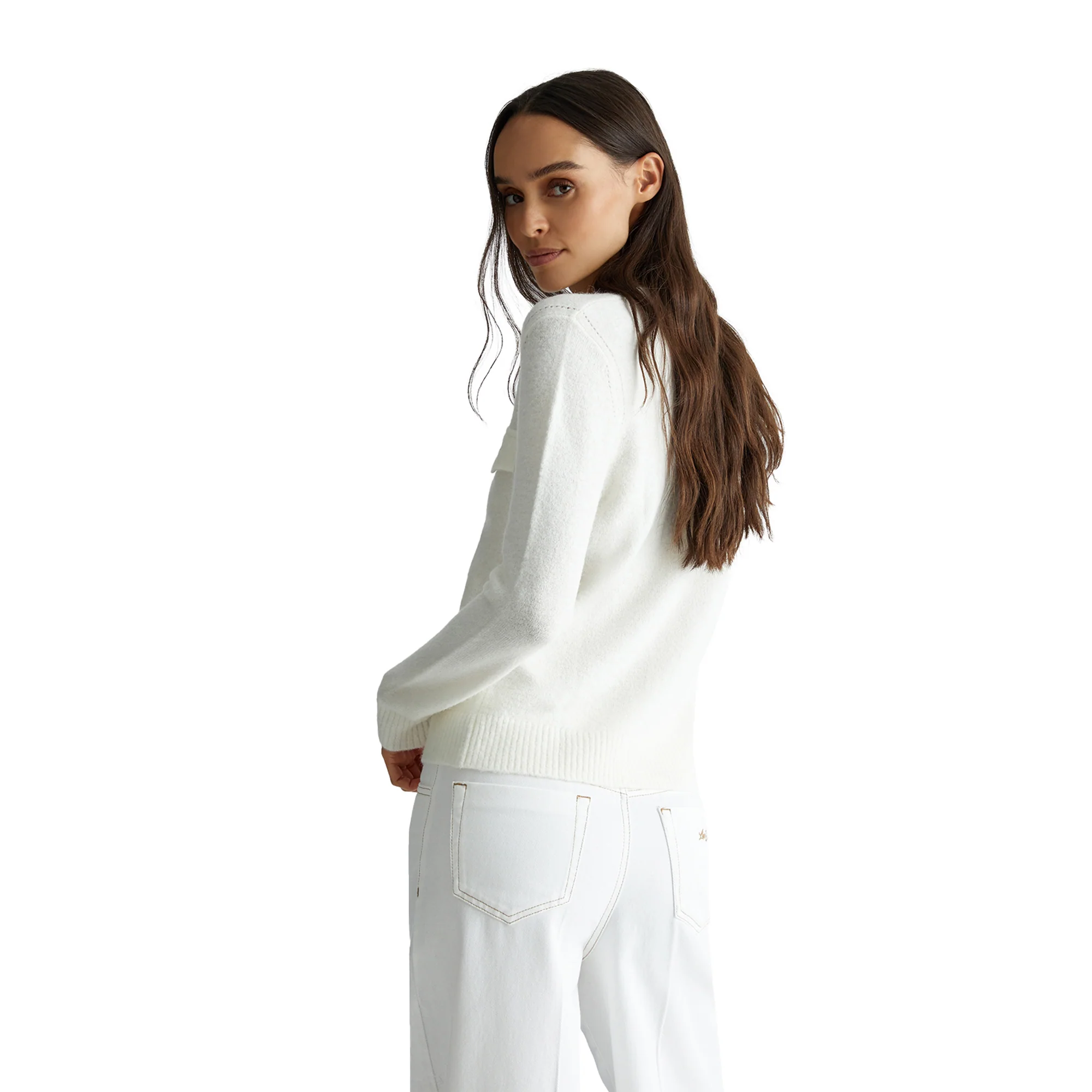 Maglia Donna misto lana e alpaca Bianco - Image 3