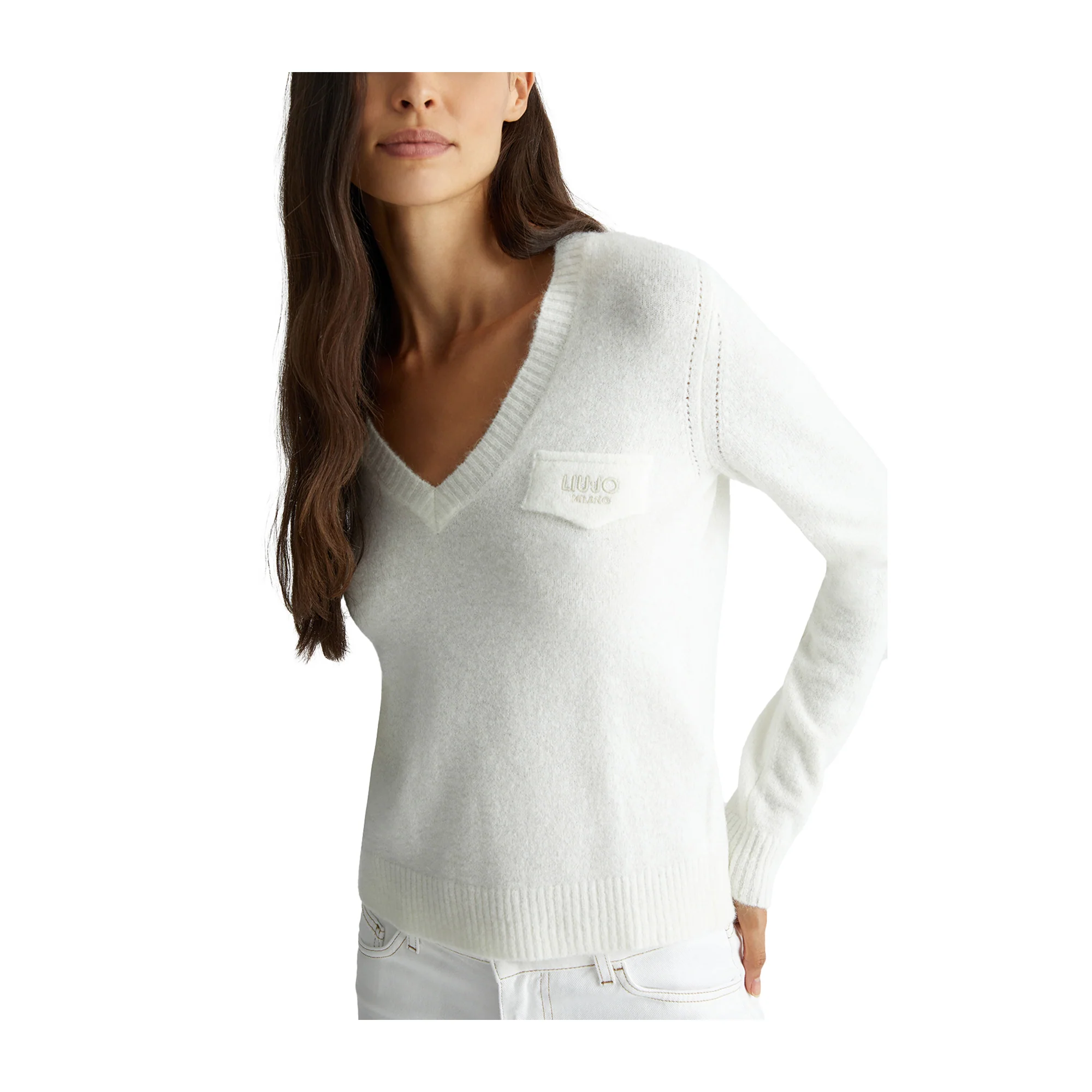 Maglia Donna misto lana e alpaca Bianco - Image 4