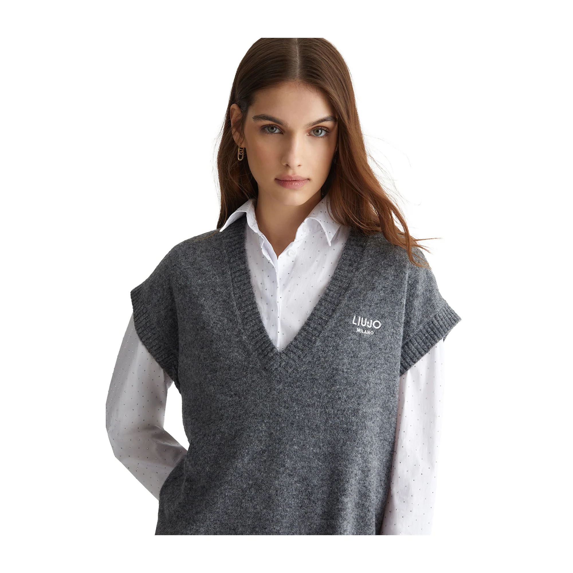 Gilet Donna in maglia Grigio - Image 4