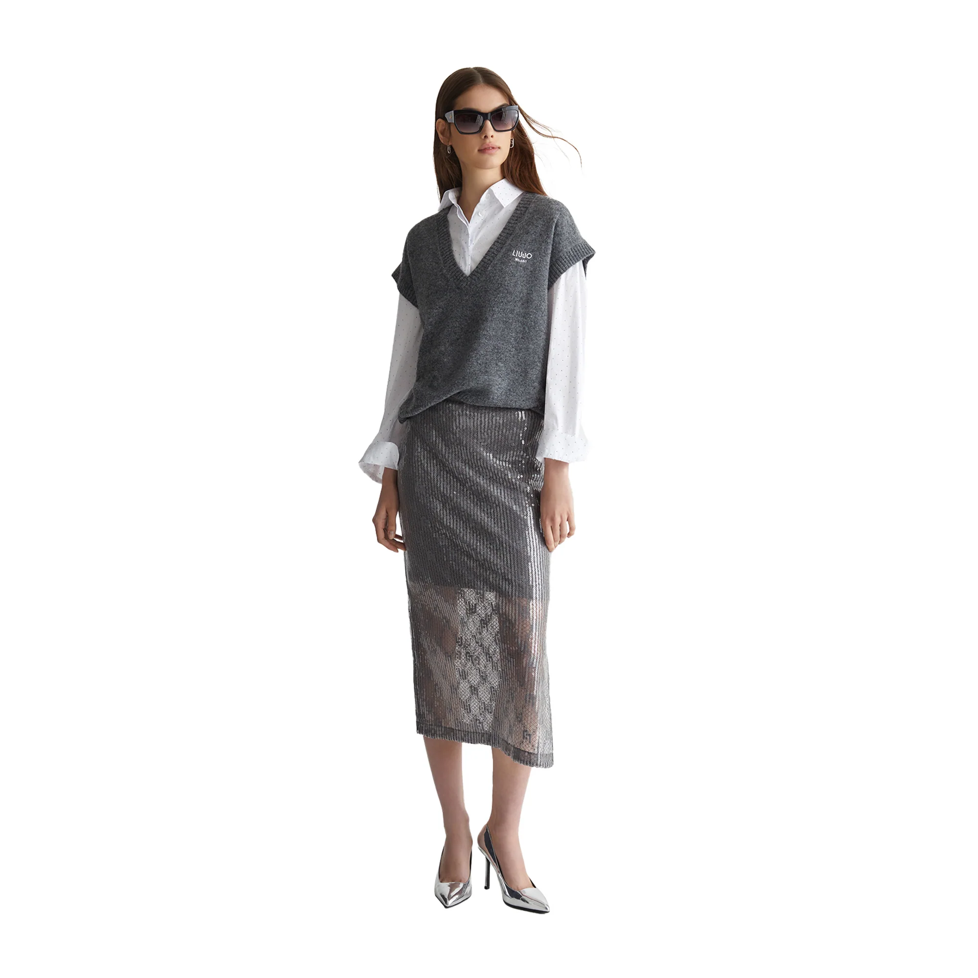 Gilet Donna in maglia Grigio - Image 5