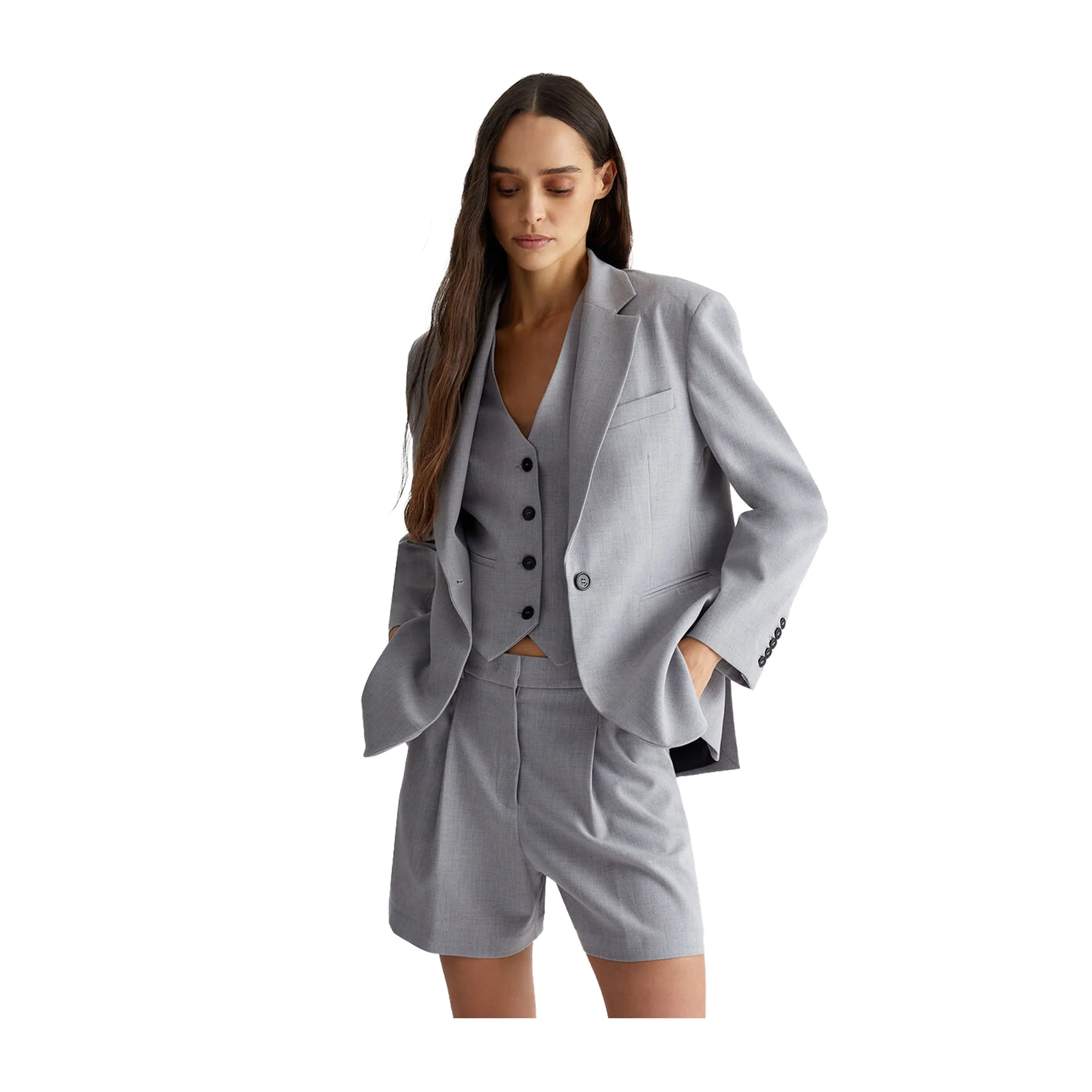 Blazer Donna in Twill Grigio - Image 2