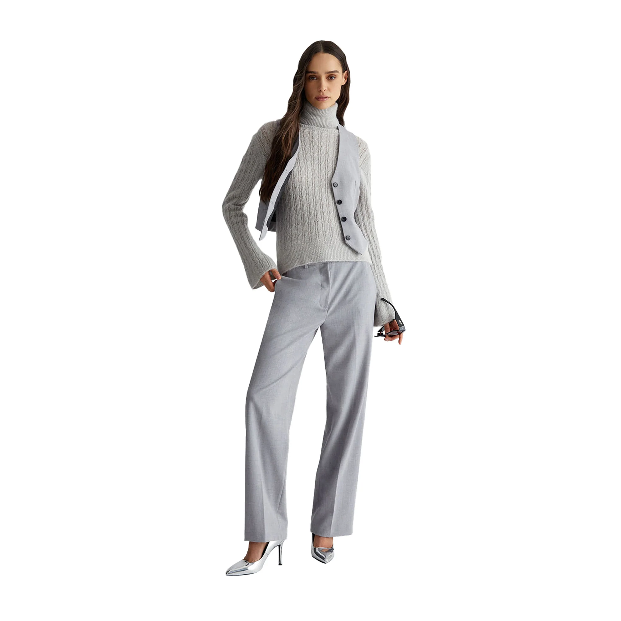 Pantaloni Donna chino in twill Grigio - Image 7