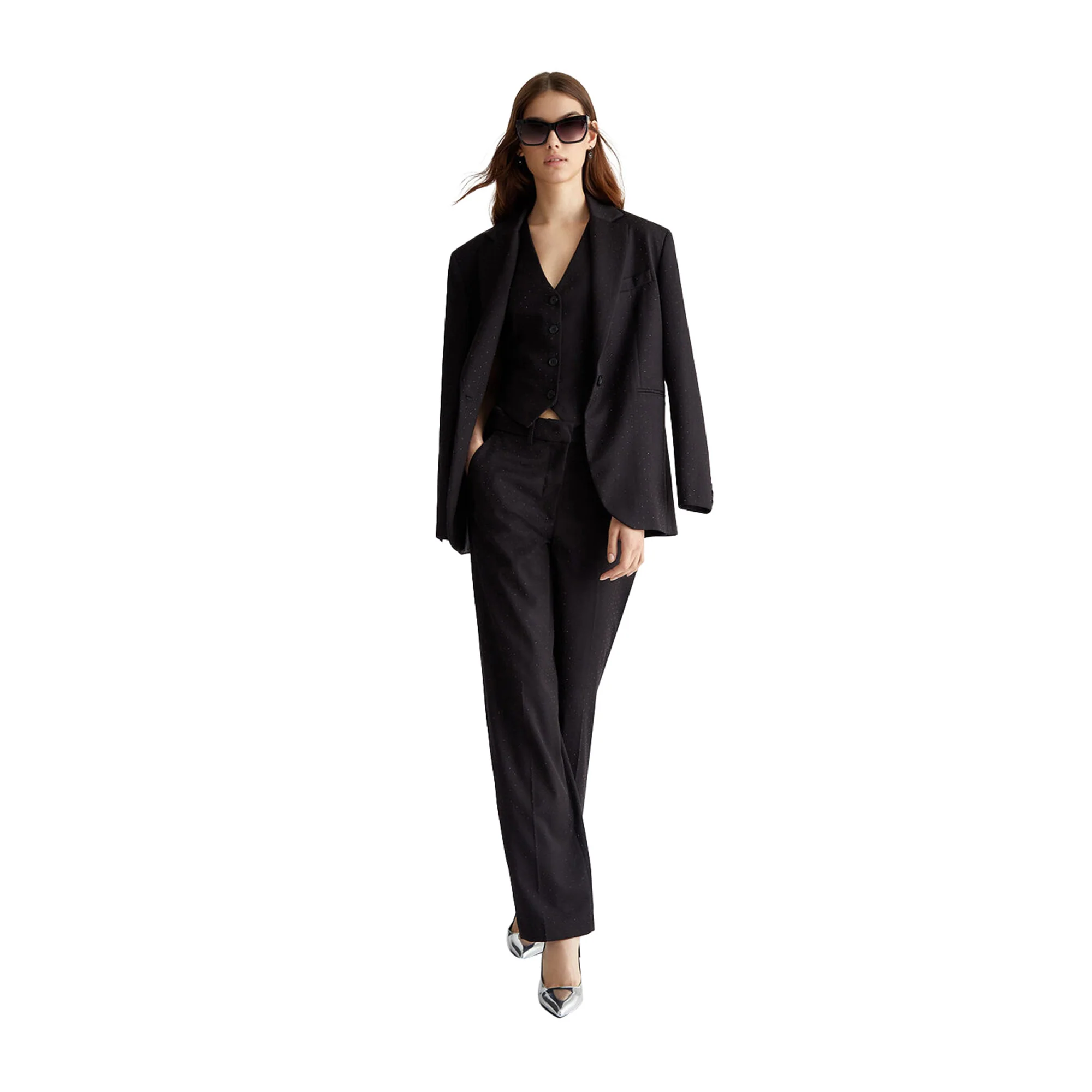 Pantaloni Donna chino in twill Nero - Image 7