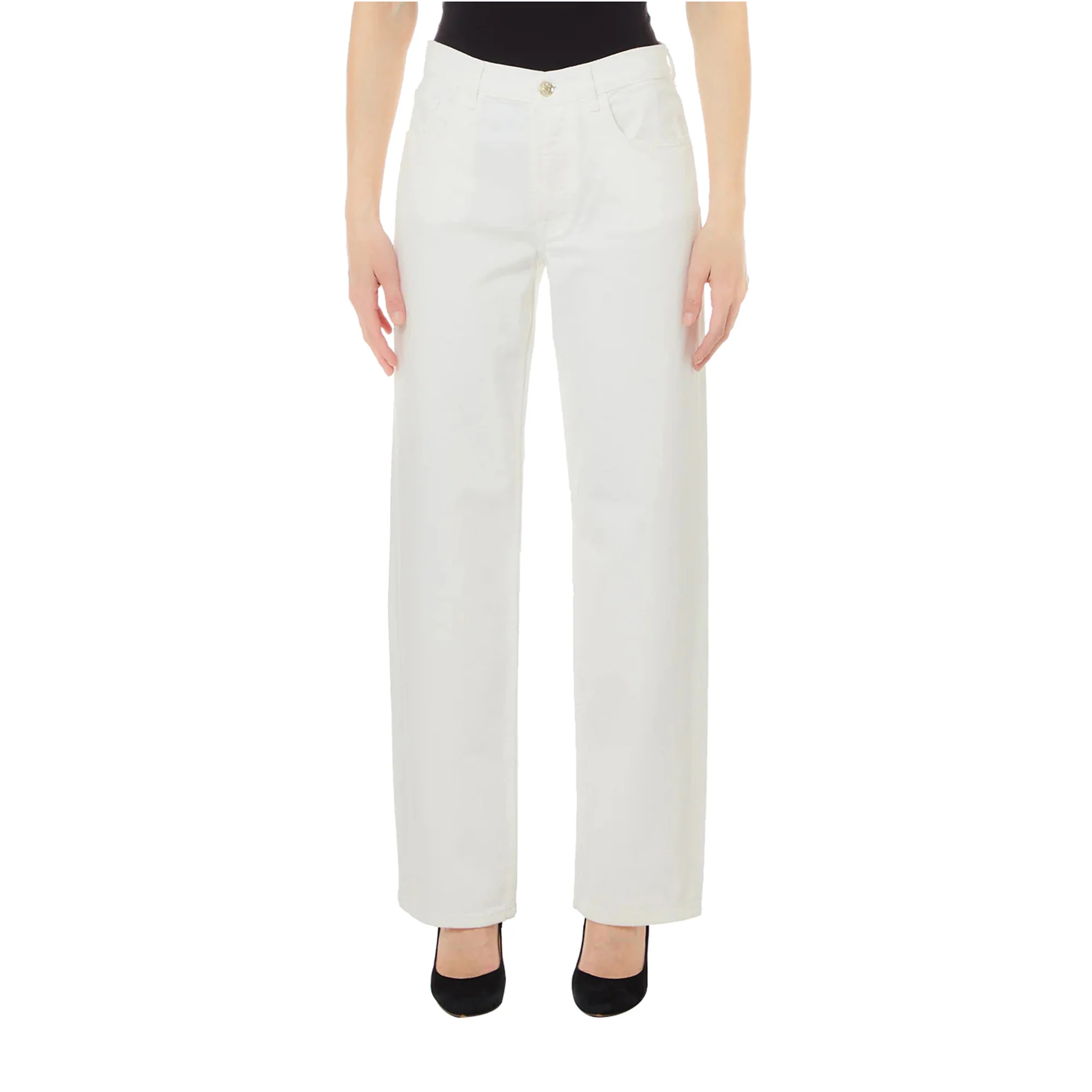 Pantaloni Donna modello straight Bianco