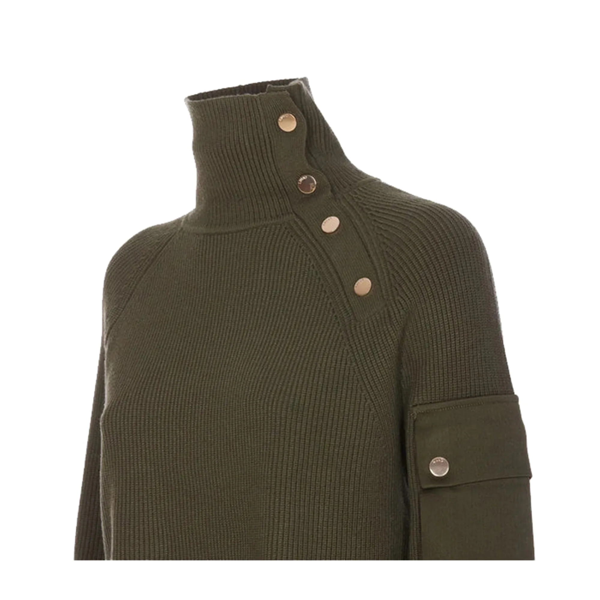 Maglia Donna con bottoni e tasca Verde - Image 2