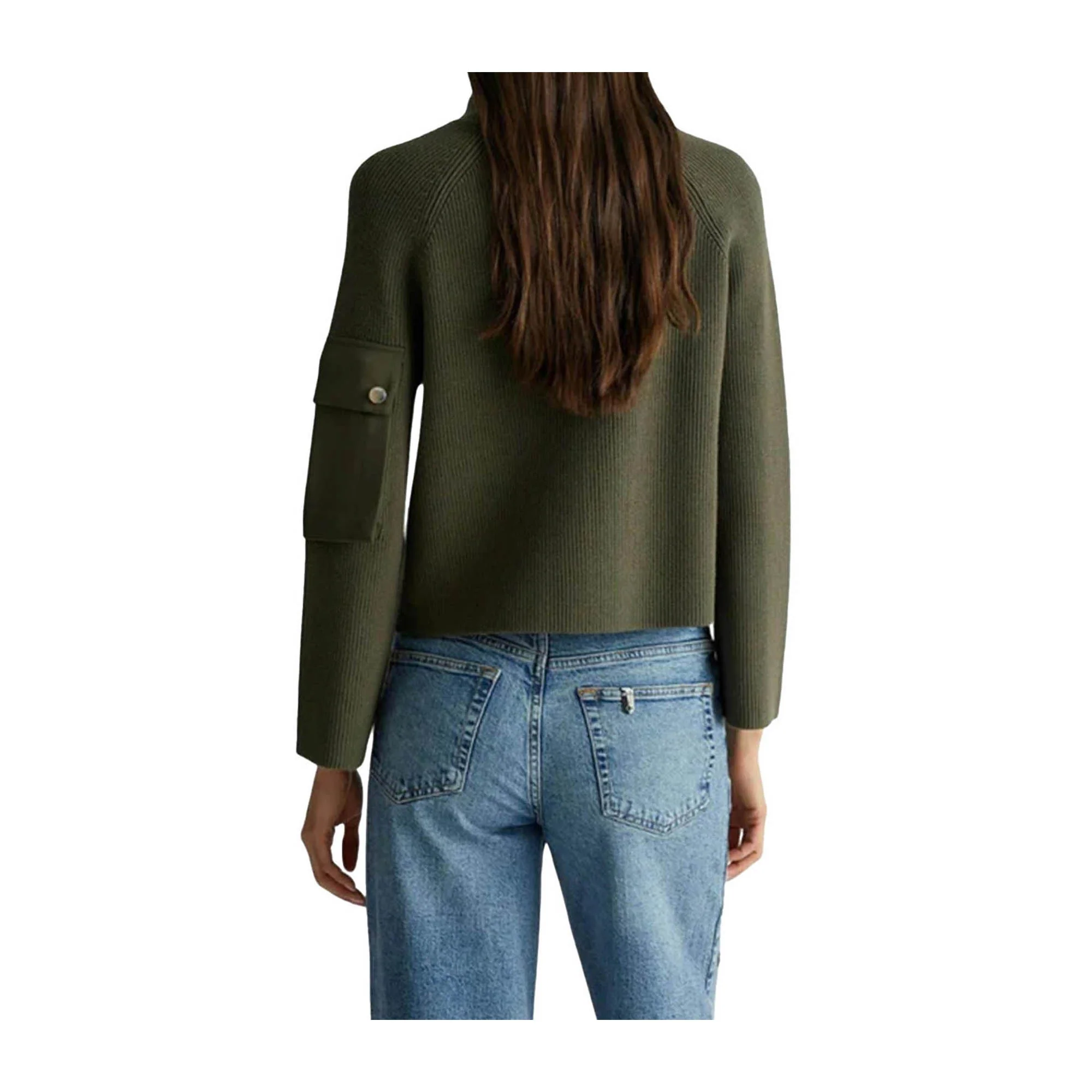 Maglia Donna con bottoni e tasca Verde - Image 5