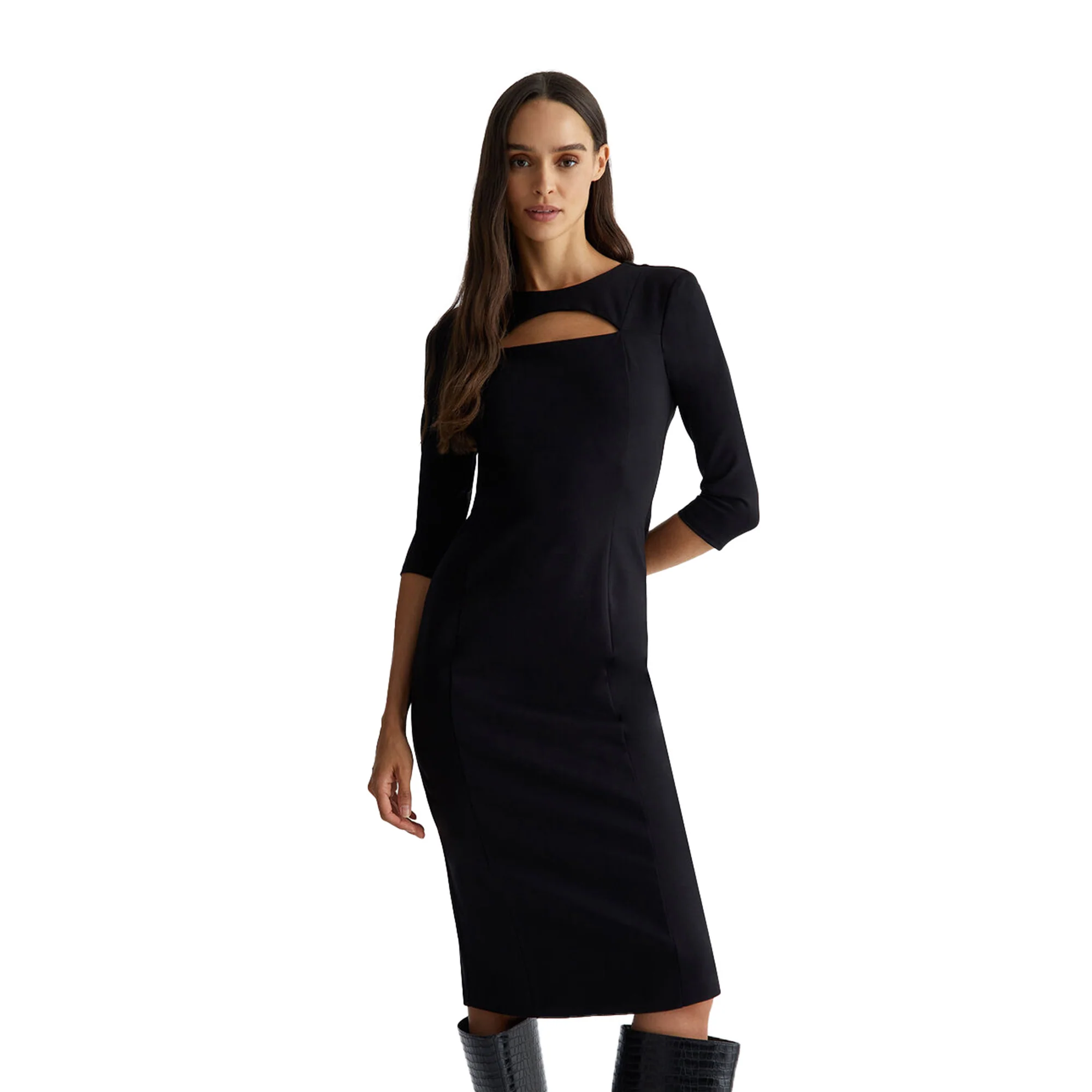 Abito Stretch Donna a tubino nero - Image 2