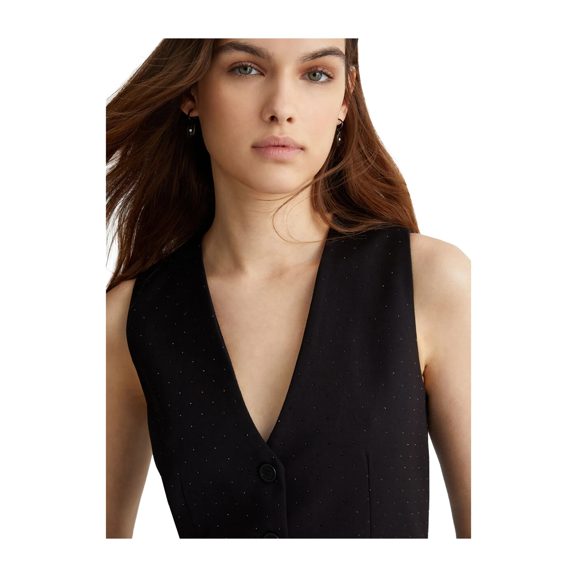 Gilet Donna in Twill nero con applicazioni - Image 5