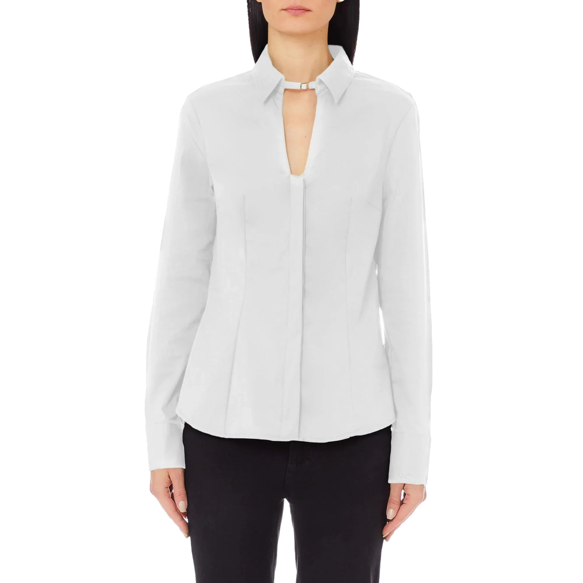 Camicia Donna tinta unita Bianca con laccetto