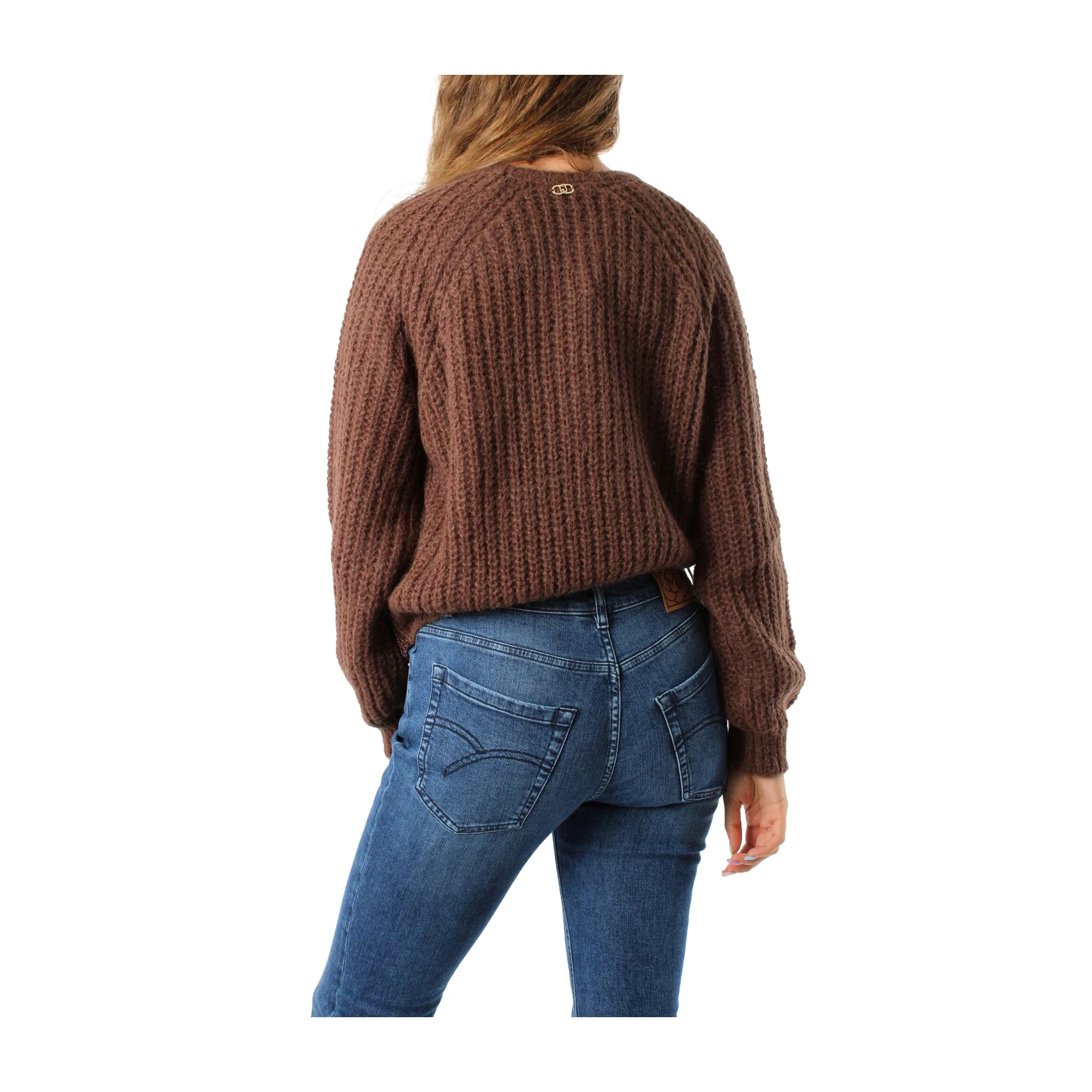 Maglia Donna a coste marrone - Image 3