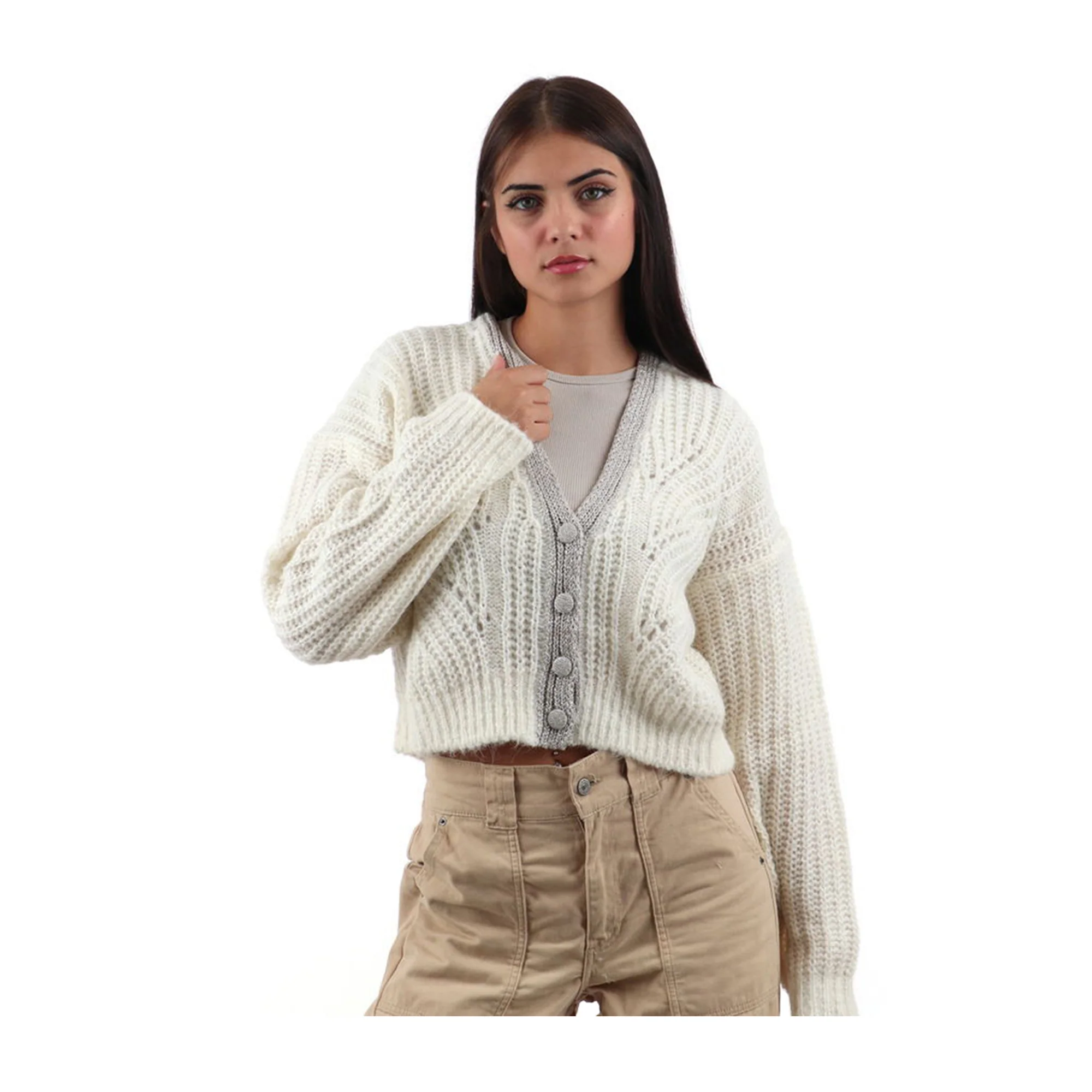Maglione Donna con apertura a bottoni