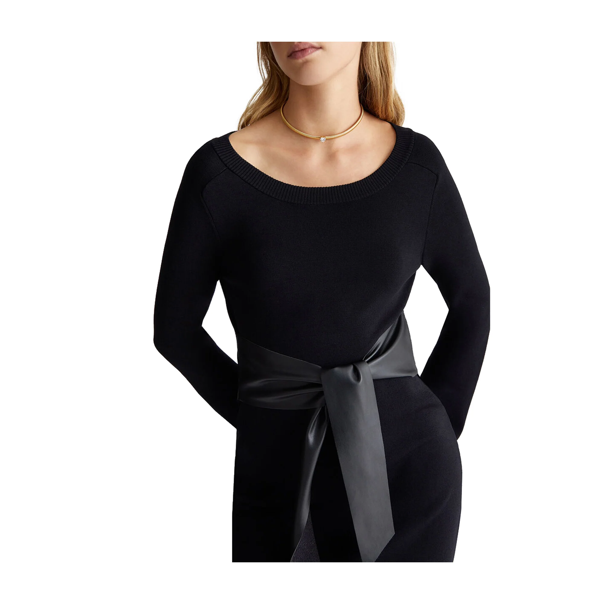 Abito Corto Donna in maglia con cintura - Image 5