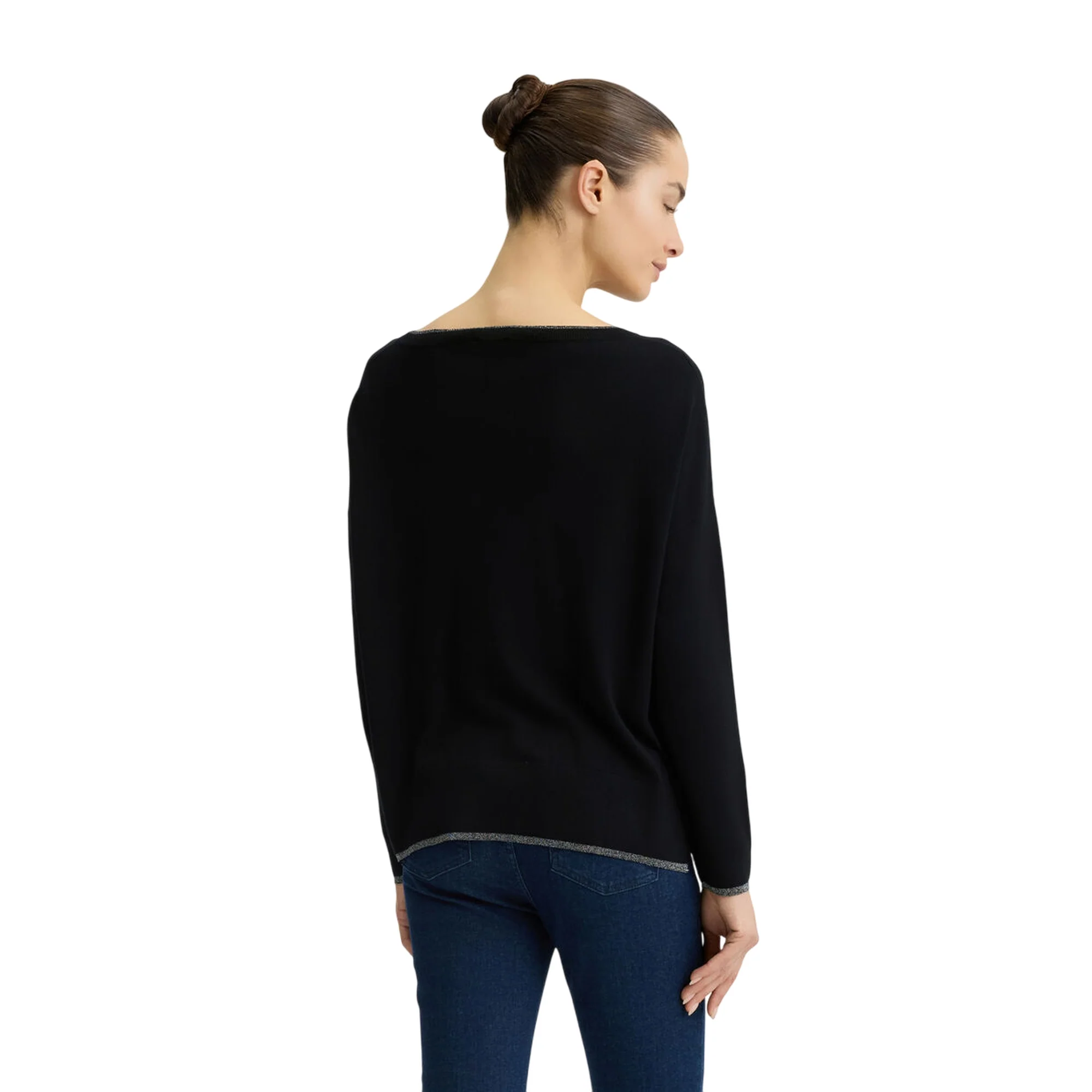 Maglia Nera in lurex con scollo a barca - Image 2